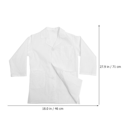 Children's Lab Coat Man Primary School Kids Coats White Scientist - Picture 12 of 12