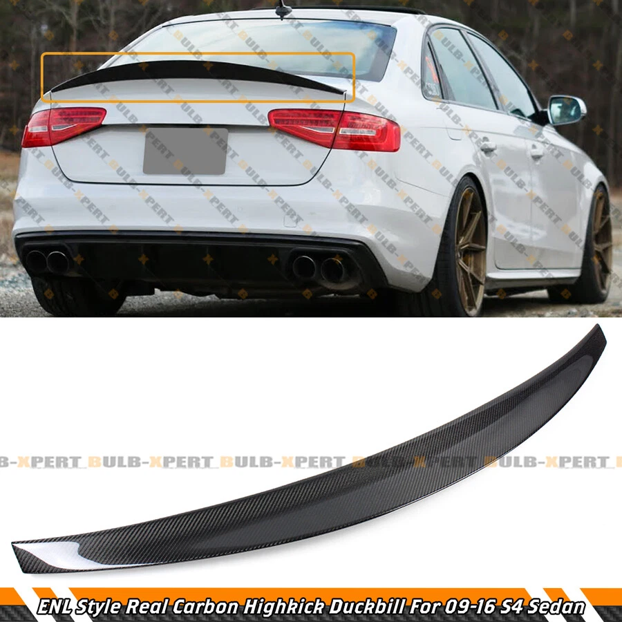 PARA AUDI S4 B8 B8.5 ENL 2009-2016 ALERÓN DE MALETERO DE FIBRA DE CARBONO HIGHKICK DUCKBILL Foto 2 de 4