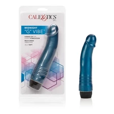 Cal Exotics Midnight "G" Vibe - Curved Tip G-Spot Jelly Dong Vibrator