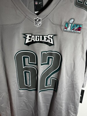 NWT Philadelphia Eagles Jason Kelce Super Bowl 57 LVII Gray Jersey