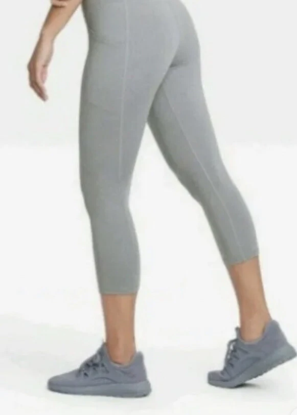 All In Motion Women's High Rise Capri Leggings M Gray From Target