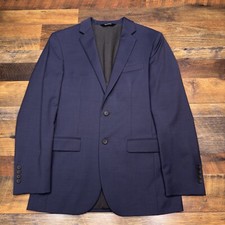 Jos A Bank Traveler Travel Tech Blazer 37R Blue Zip Pockets Stretch Sport Coat