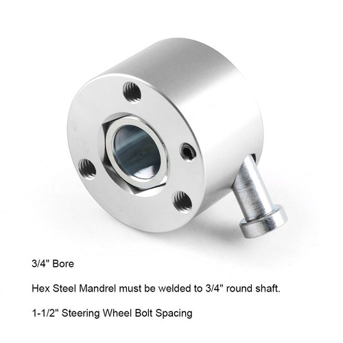 1 Set Silver Steering Wheel Quick Release Disconnect Hub 3/4"Shaft Size Aluminum - Picture 3 of 14