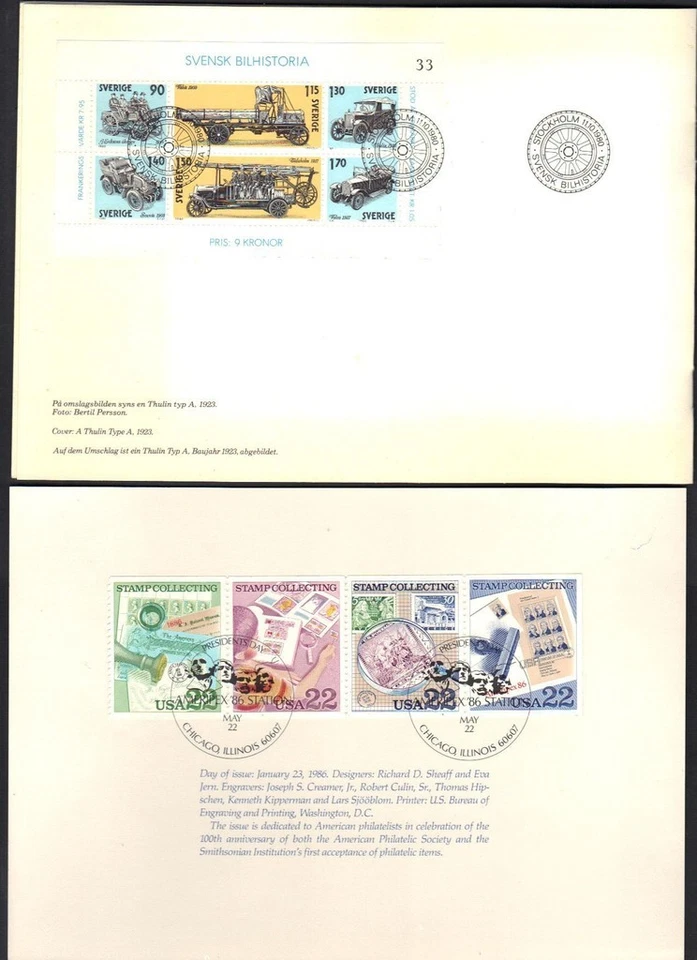 SWEDEN 1980-86 TEN FDC's STAMPS & BOOKLETS ON COVERS POST CARDS WITH BROCHURE - Image 4 of 4
