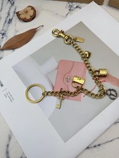 NWT Motif Chain Bag Charm In Metal Brass Lock/Key/Bag