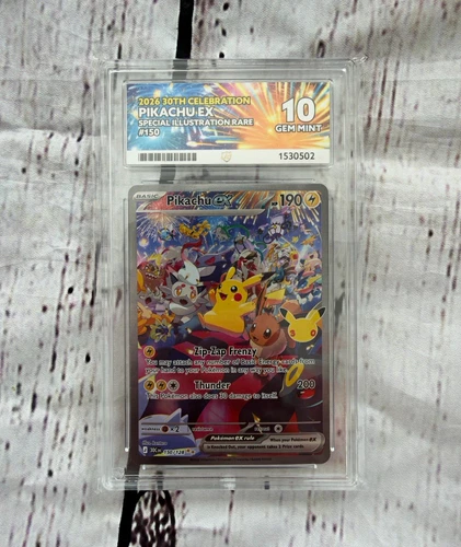 ACE Grading Pikachu ex 150/128 2026 30th Celebration SIR Holo ENG Ace 10