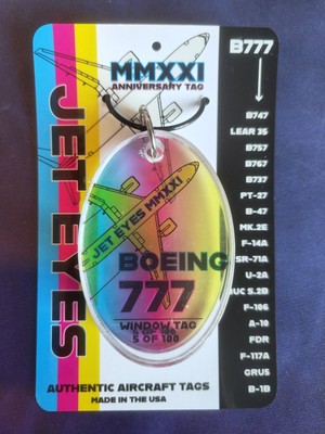 Jet Eyes MMXXI Anniversary Tag / Boeing 777 / Window Tag #5 of 100 / MEGARARE