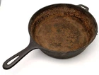 Unmarked Wagner. No.8 Cast Iron 10 1/2 inch Chicken Fryer Skillet LOOK