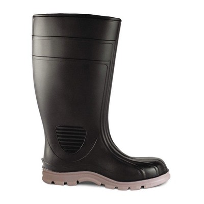 GRAINGER APPROVED 21DK99 Rubber Boot,Men's,10,Knee,Black,PR 21DK99