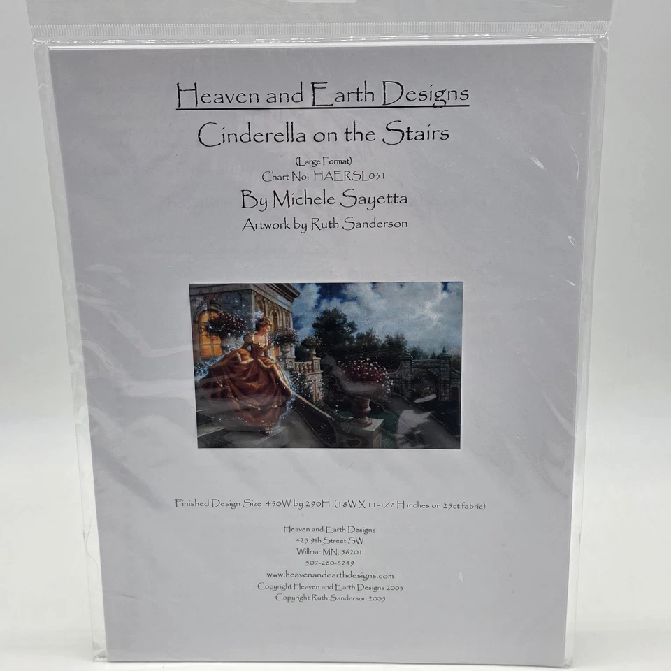 Heaven and Earth Designs Cinderella On The Stairs Cross Stitch Large Format - Image 2 of 4