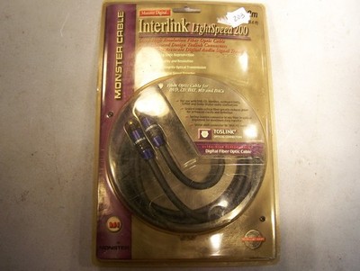Monster Cable Interlink LightSpeed 200 Digital Fiber Optic Cable Toslink 2 Meter