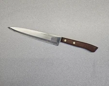 Vintage Flint Stainless Vanadium Knife Blade Wood Handle USA Utility 8" Blade