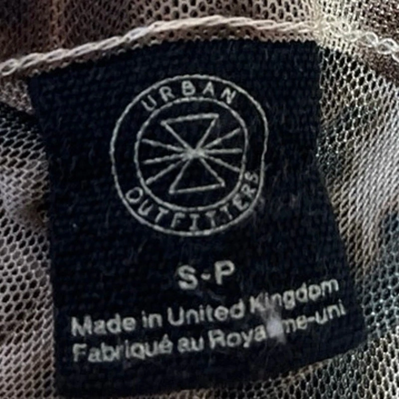 Top Corto Pullover Manga Larga Transparente Malla Costura Marrón Urban Outfitters Talla S Foto 3 de 4