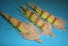 FLY FISHING FLIES - Tan/Chartreuse FALL TARPON FLY size #4 (3 pcs.)