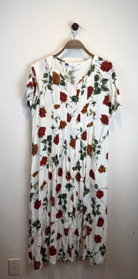 Vintage Women s La Cera Rose Floral Maxi Dress Lightweight Cottagecore Size M