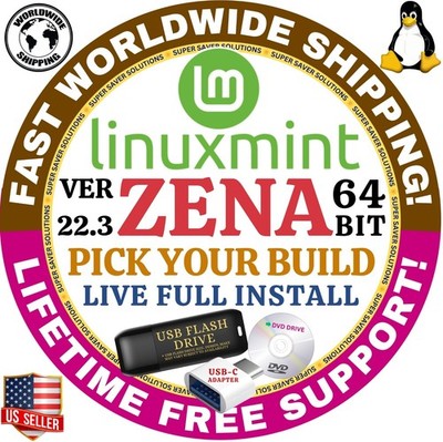LINUX MINT 22.3 ZENA LATEST ISO CINNAMON, XFCE, MATE, LMDE 7 DEBIAN | DVD, USB