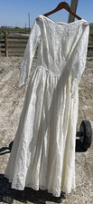 VTG Handmade 1960s 2-Piece White Satin Lace Wedding Gown See Original Picture 