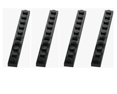 LEGO  4x Platte 1x10 Black  | 4477 | 447726 | MOC Bauplatte schwarz Schmal