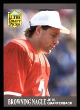 Browning Nagle Rookie 1991 Ultra Draft Picks #283 RC New York Jets NFL Card. rookie card picture