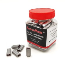 FenceMate Aluminum Alloy Crimp Loop Sleeves #2-3 Long to Splice & Join Metallic
