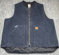 Vintage Carhartt Quilt-Lined Arctic Vest Midnight Blue V02 MDT Men  s 2XL Tall