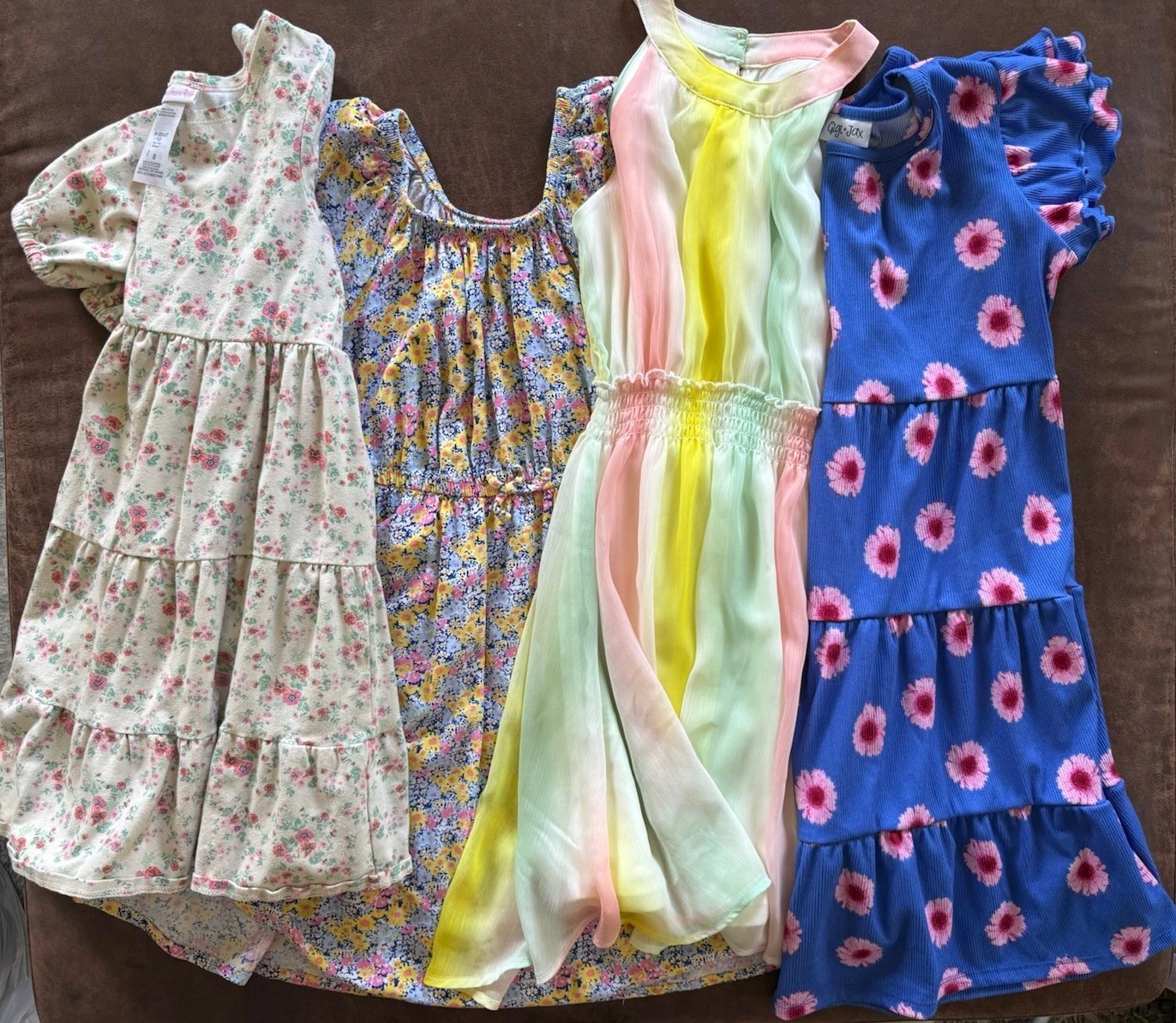 Four Used Girls Floral Dresses Medium 8/10 Spring Easter Summer Church Dress