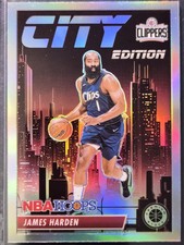 2023-24 Hoops Premium Stock #20 James Harden City Edition Silver Prizm