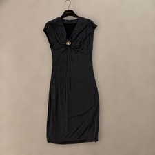 GUCCI Sleeveless Dress Bijou Decoration Dark Gray