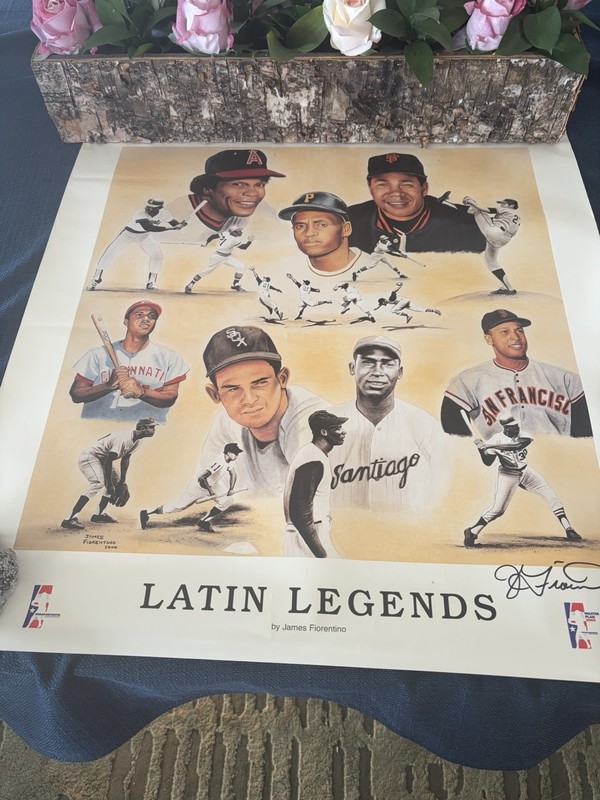 Latin Legends Baseball Poster Print/Lithograph Signed James Fiorentino
