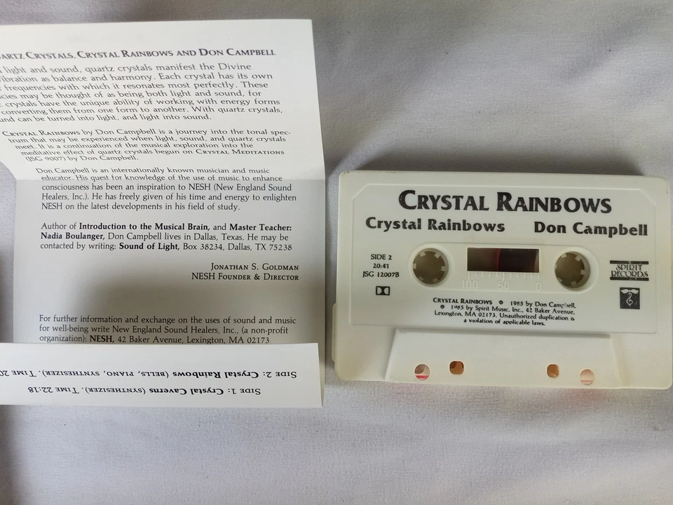 Original Don Campbell Crystal Rainbows Cassette Tape Spirit Records 1984 New Age - Image 4 of 4