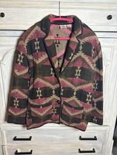 Vintage Rod  s Embroidered Aztec Western Cowboy Printed Blazer Jacket Boho