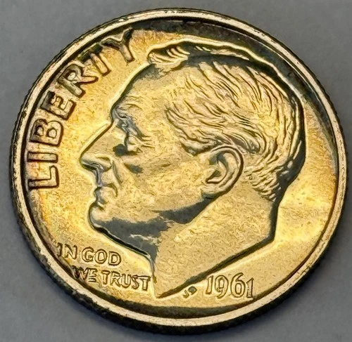 1961-P - PROOF SILVER DIME - 90% Silver - 3.0 MILLION MINTAGE - ROOSEVELT