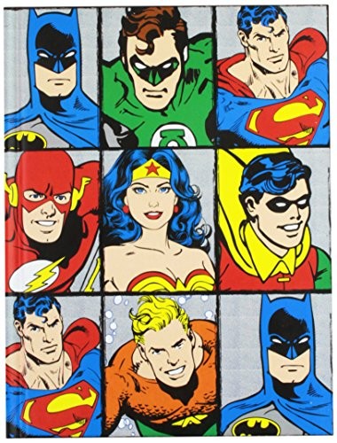 Silver Buffalo DC6150 DC Comics Characters Grid Hard Cover Journal with Ribb...