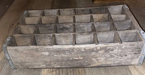 Vintage 24 Bottle Wood Bottle Crate Drink  Faded