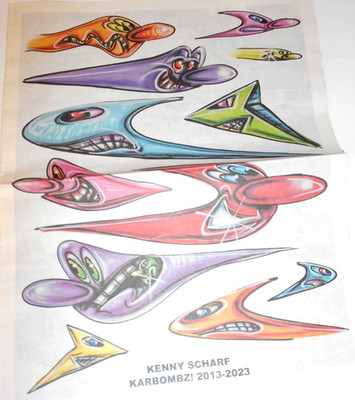kenny scharf Karbombz 2013-2023 magazine flayer NEW rare
