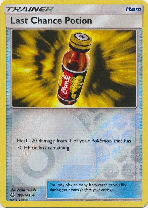 Lightly Played, English Pokemon Reverse Holo Last Chance Potion - 135/168 - Unco