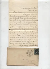 1883 Indianapolis Indiana to Danville Handwritten Cursive Letter Mail Harding