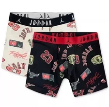 Jordan Flight Micro Mens Boxer Brief DRI-FIT 2 Pack Medium Black Red White