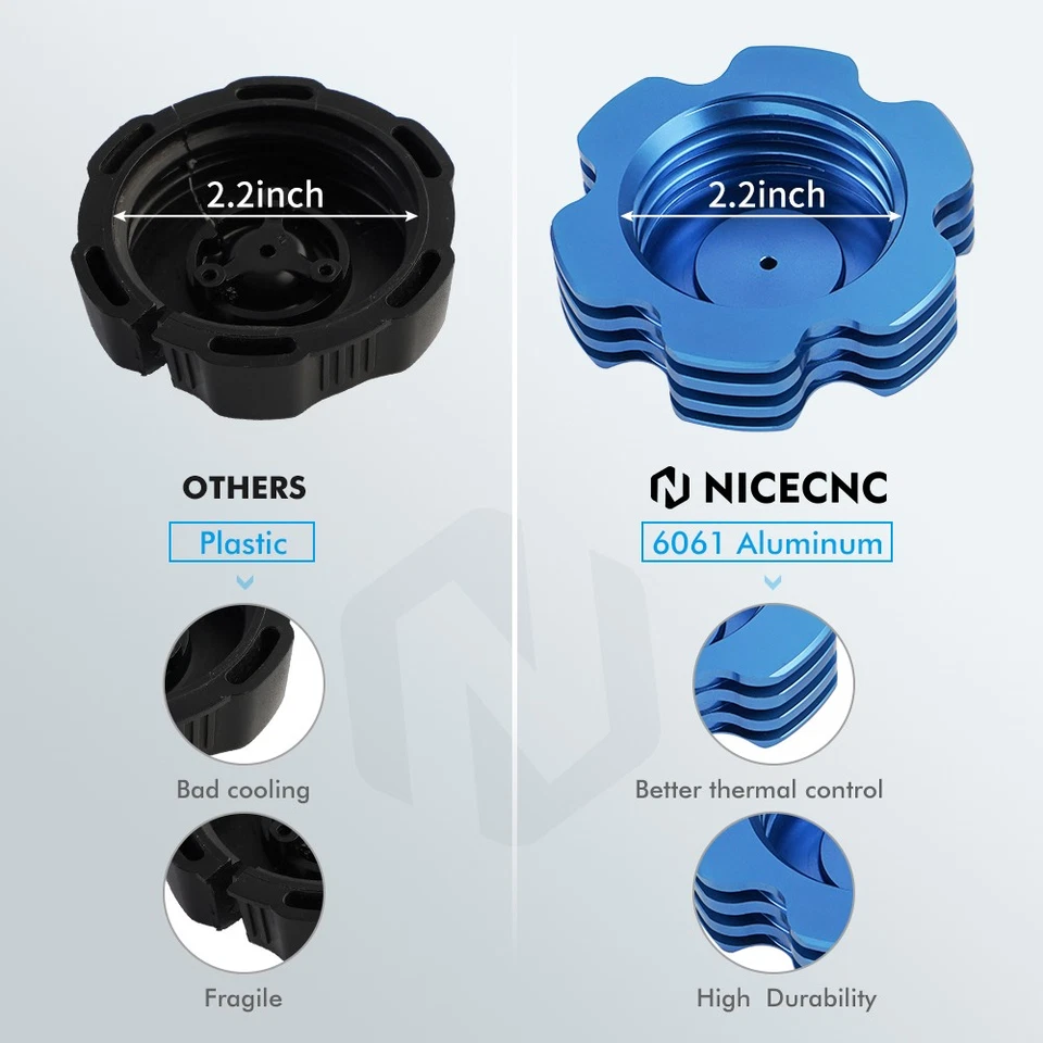 For YAMAHA RAPTOR 700 YFM700R Fuel Tank Gas Cap With Vent Hose 2011-2025 Blue - Image 3 of 4