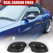 Fit For BMW E85 Z4 2002-2008 REAL CARBON Side Rearview Mirror Covers Caps Add-On