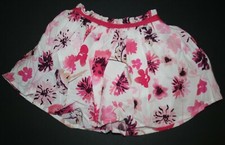 New OshKosh Girls 4 year Skirt Skort Pink Floral Elastic Waist Ribbon Poplin