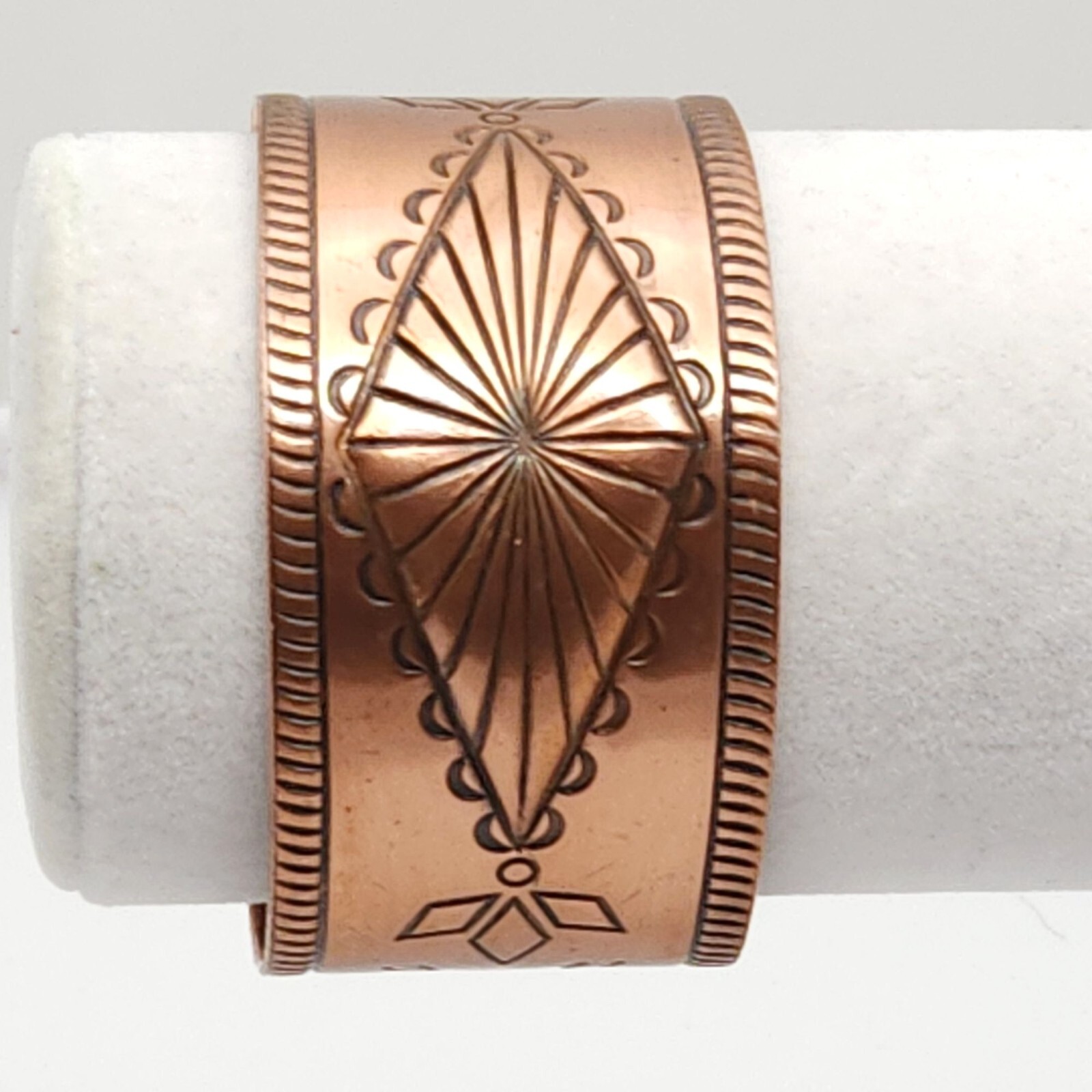 Bell Trading Post Solid Copper Cuff Engraved Brac… - image 7