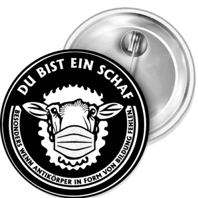 Du bist ein Schaf Antikörper Button Anstecker Aufkleber Flaschenöffn Spiegel