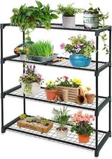 4 Tier Garden Greenhouse Shelving Steel Staging Shelving Plant Racking Staging