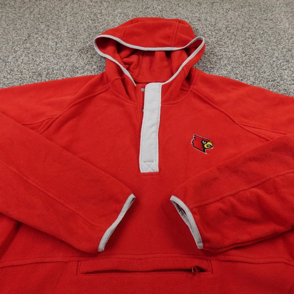 Louisville Cardinals Sudadera con Capucha Para Hombres L Rojo Columbia Suéter Sudadera Baloncesto Foto 3 de 4