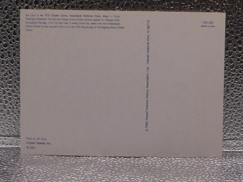 Kalahaku Cinder Haleakala National Park Maui, Hawaii 1992 Topographical Postcard - Picture 2 of 7