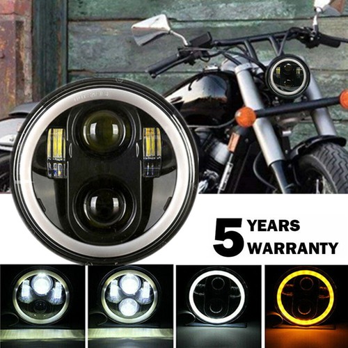 for Motorcycle Motor Brightest RGB Skull 5-3/4" 5.75" LED Headlight Hi/Lo DRL - Picture 15 of 16