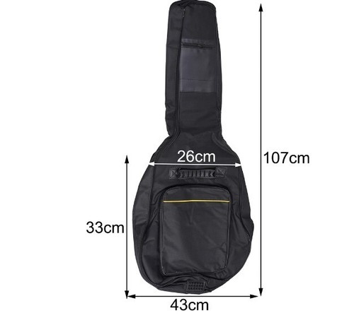 Custodia per chitarra acustica fodero borsa morbida trasporto con tasca tracolla - Foto 3 di 11