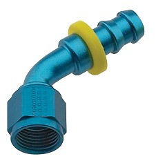 206008 Fragola -8AN Blue Push Lock 60 Degree Bend Race Hose Ends
