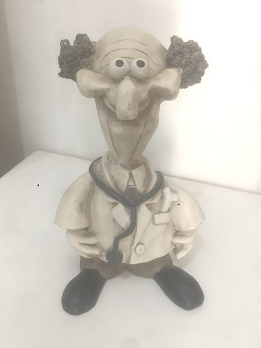 DOCTOR FIGURE CERAMIC STATUE SCULPTURE VINTAGE PROFESSOR 22/13 Cm, 673gr Used - Picture 23 of 24